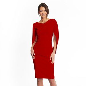 New Betsy & Adam Red Cape dress 14W
